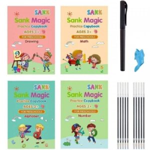 Sank Magic Practice Copybook Set – Reusable Number Tracing & Calligraphy Books